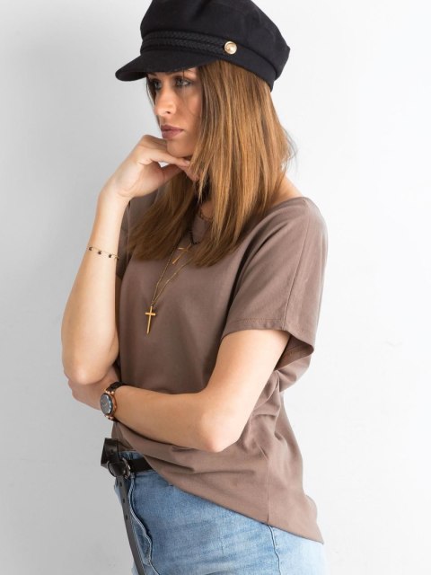 T-shirt RV-TS-4662.24P brązowy S T-shirt RV-TS-4662.24P brązowy S
