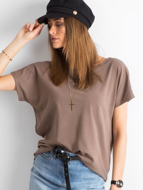 T-shirt RV-TS-4662.24P brązowy S T-shirt RV-TS-4662.24P brązowy S