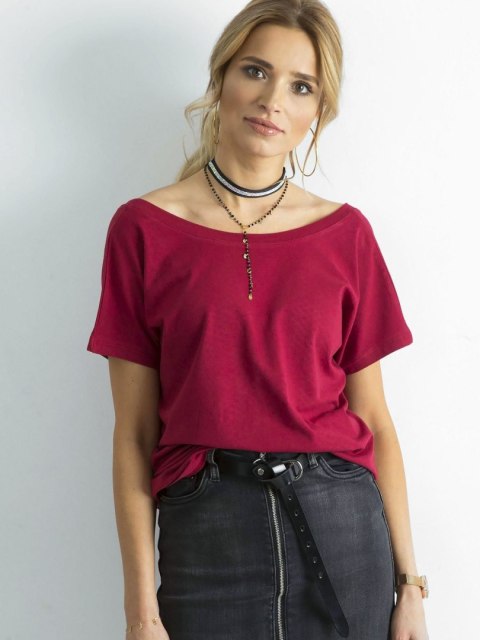T-shirt RV-TS-4662.86 bordowy S T-shirt RV-TS-4662.86 bordowy S