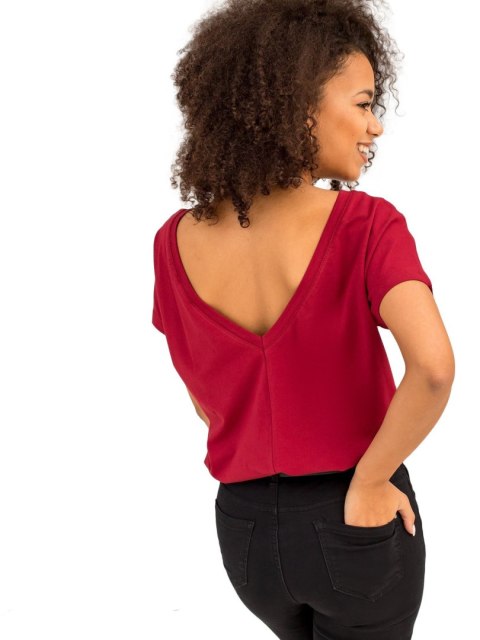 T-shirt RV-TS-4662.86 bordowy S T-shirt RV-TS-4662.86 bordowy S