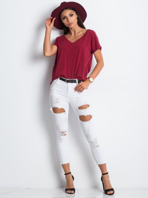 T-shirt RV-TS-4832.16P bordowy S T-shirt RV-TS-4832.16P bordowy S