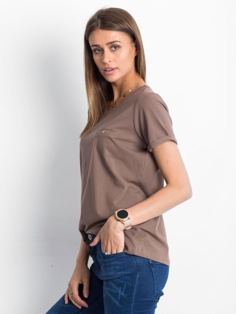 T-shirt RV-TS-4838.73P brązowy S T-shirt RV-TS-4838.73P brązowy S