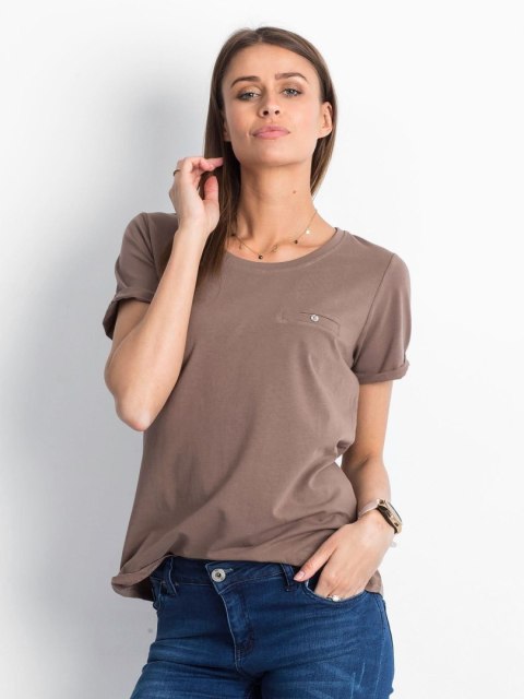 T-shirt RV-TS-4838.73P brązowy S T-shirt RV-TS-4838.73P brązowy S