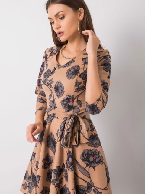 Sukienka LK-SK-508307.46P ciemny bezowy 40