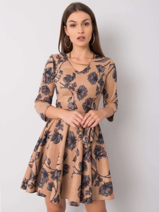 Sukienka LK-SK-508307.46P ciemny bezowy 42