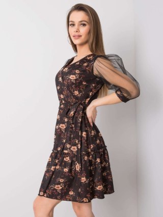 Sukienka LK-SK-508378.31P czarno-beżowy 42
