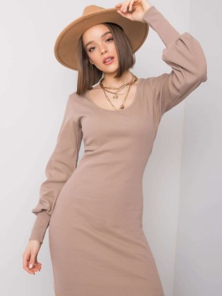 Sukienka RV-SK-6269.44P ciemny bezowy L/XL