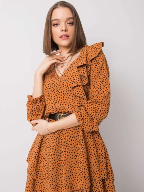 Sukienka WN-SK-R824.68 jasny brązowy L Sukienka WN-SK-R824.68 jasny brązowy L