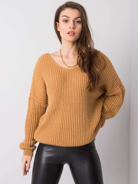 Sweter TW-SW-BI-19710.11 camelowy Sweter TW-SW-BI-19710.11 camelowy