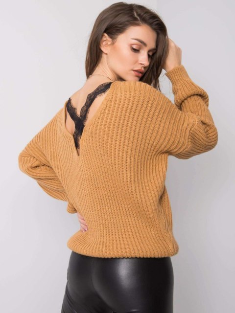 Sweter TW-SW-BI-19710.11 camelowy Sweter TW-SW-BI-19710.11 camelowy