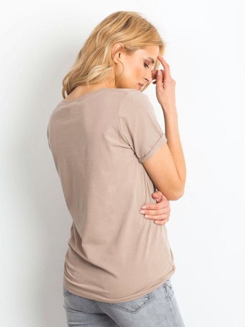 T-shirt RV-TS-4838.09P ciemny bezowy S