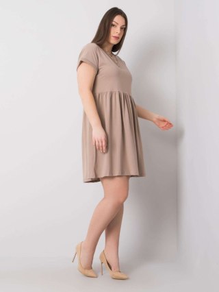 Sukienka RV-SK-6292.09P ciemny bezowy 3XL