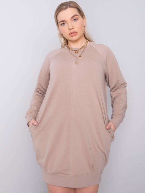 Sukienka RV-SK-6296.99 ciemny bezowy 4XL Sukienka RV-SK-6296.99 ciemny bezowy 4XL