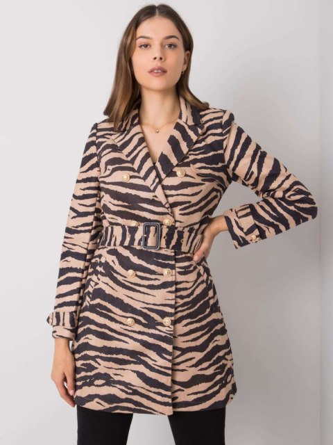Płaszcz EM-PL-22215.55 czarno-beżowy S Płaszcz EM-PL-22215.55 czarno-beżowy S