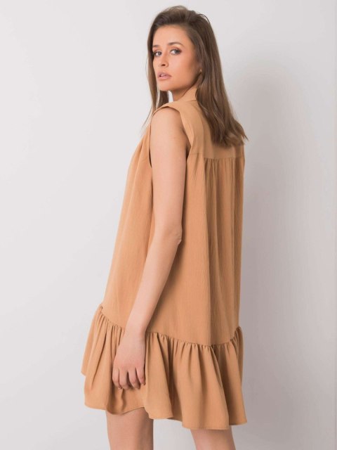 Sukienka 341-SK-5183.09 camelowy L Sukienka 341-SK-5183.09 camelowy L