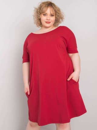 Sukienka RV-SK-6639.02X bordowy 2XL