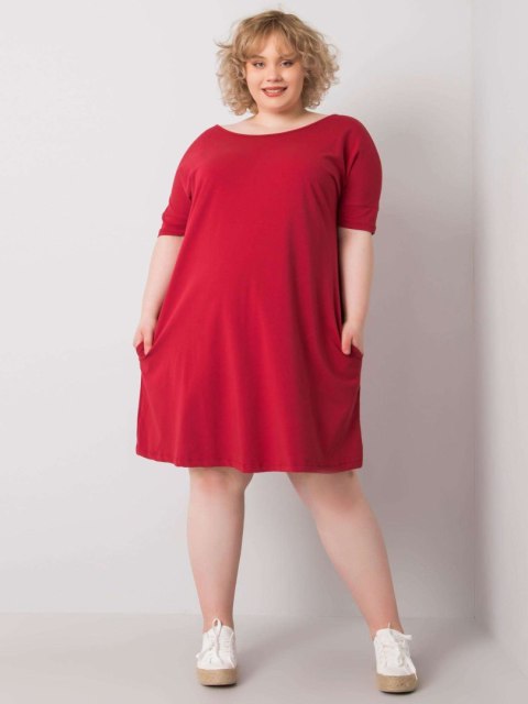 Sukienka RV-SK-6639.02X bordowy 2XL Sukienka RV-SK-6639.02X bordowy 2XL