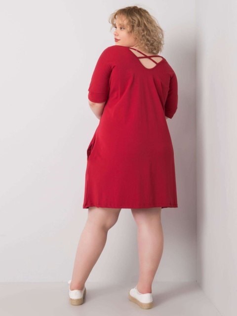 Sukienka RV-SK-6639.02X bordowy 3XL Sukienka RV-SK-6639.02X bordowy 3XL
