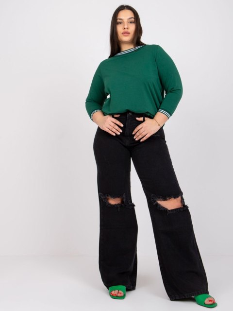 Bluzka RV-BZ-6640.86 ciemny zielony 3XL Bluzka RV-BZ-6640.86 ciemny zielony 3XL