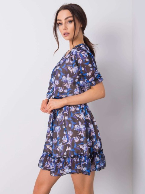 Sukienka LK-SK-507627.39 czarno-niebieski S