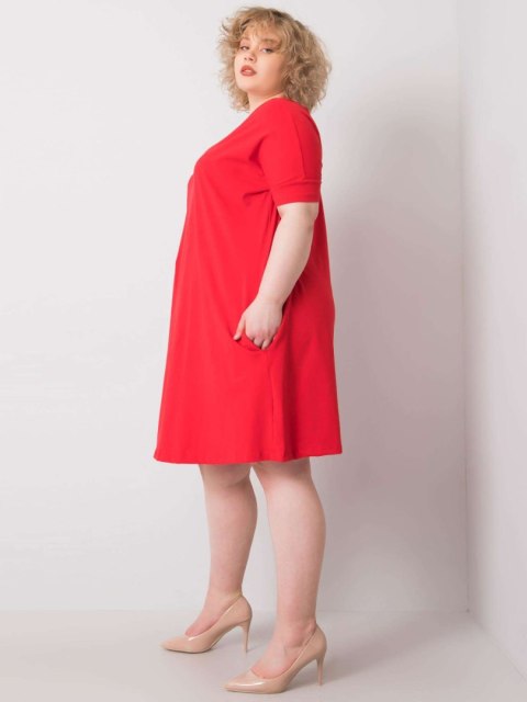Sukienka RV-SK-6639.02X czerwony 3XL