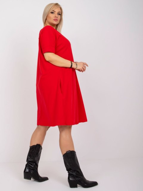 Sukienka RV-SK-6639.02X czerwony 3XL