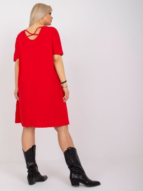 Sukienka RV-SK-6639.02X czerwony 3XL