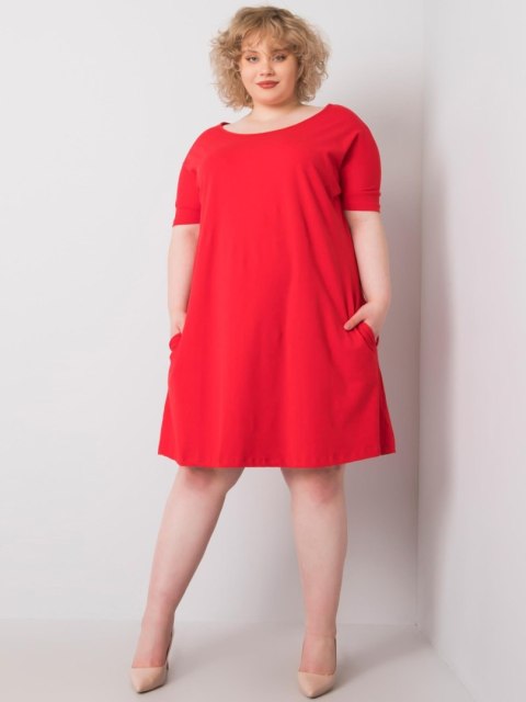 Sukienka RV-SK-6639.02X czerwony 3XL