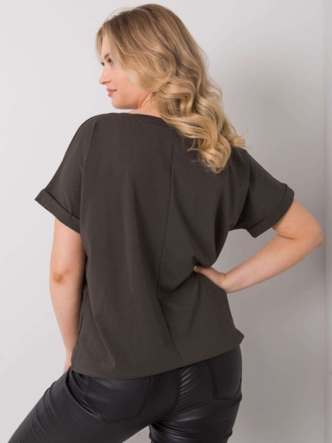 Bluzka RV-BZ-6578.15P ciemny khaki Bluzka RV-BZ-6578.15P ciemny khaki