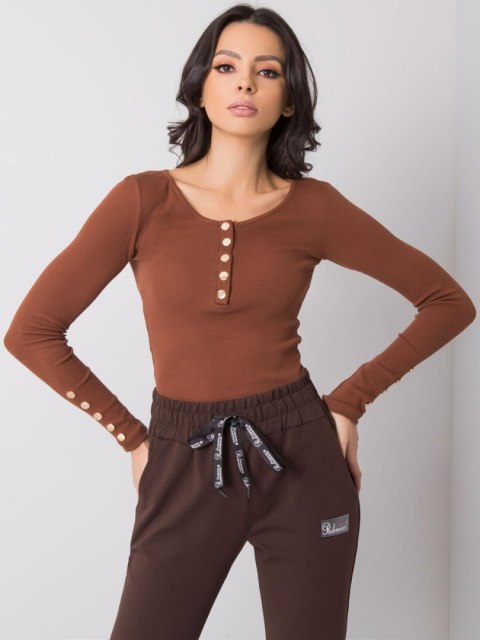 Bluzka RV-BZ-6065.80P ciemny brązowy S Bluzka RV-BZ-6065.80P ciemny brązowy S