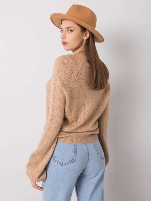 Sweter 269-SW-5593.32 camelowy Sweter 269-SW-5593.32 camelowy