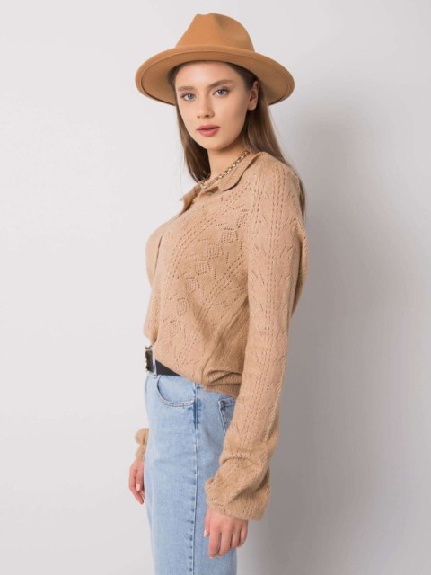 Sweter 269-SW-5593.32 camelowy Sweter 269-SW-5593.32 camelowy