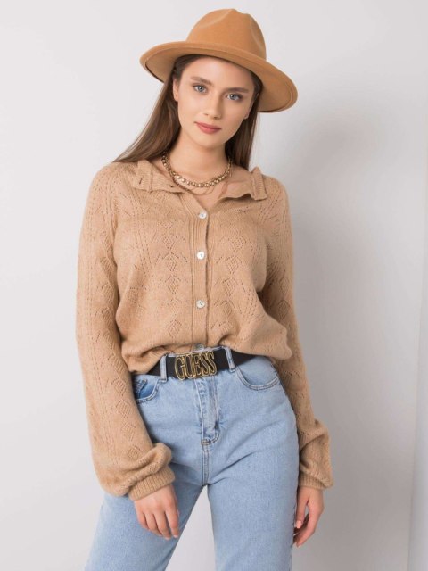 Sweter 269-SW-5593.32 camelowy Sweter 269-SW-5593.32 camelowy
