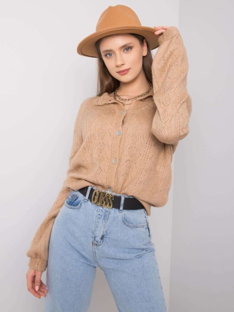 Sweter 269-SW-5593.32 camelowy Sweter 269-SW-5593.32 camelowy