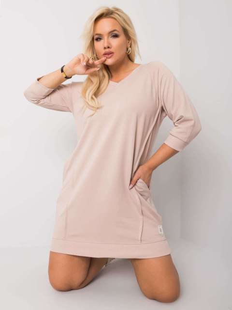 Sukienka RV-SK-6847.59P beżowy Sukienka RV-SK-6847.59P beżowy