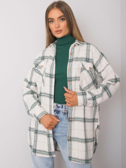 Koszula TO-KS-0810-3.32 biało-zielony L/XL