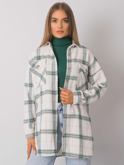 Koszula TO-KS-0810-3.32 biało-zielony L/XL