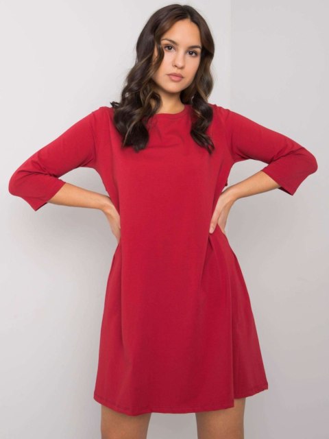 Sukienka RV-SK-7321.70 ciemny czerwony S/M Sukienka RV-SK-7321.70 ciemny czerwony S/M