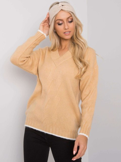 Sweter ASM-SW-7433.96 camelowy Sweter ASM-SW-7433.96 camelowy
