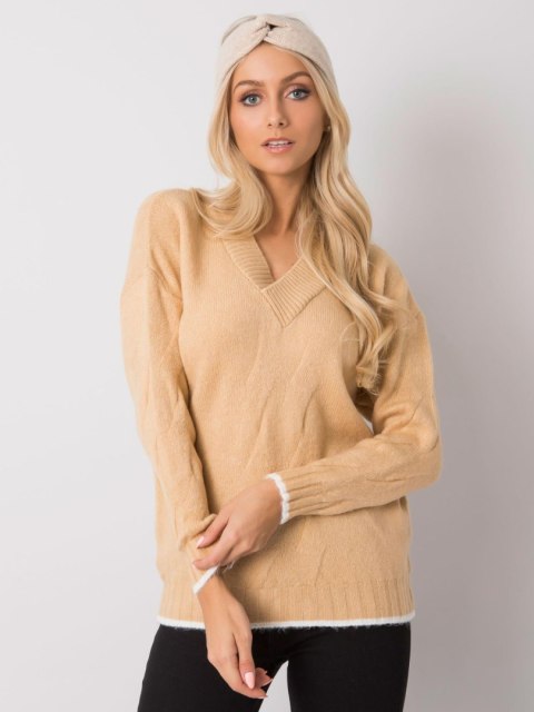 Sweter ASM-SW-7433.96 camelowy Sweter ASM-SW-7433.96 camelowy