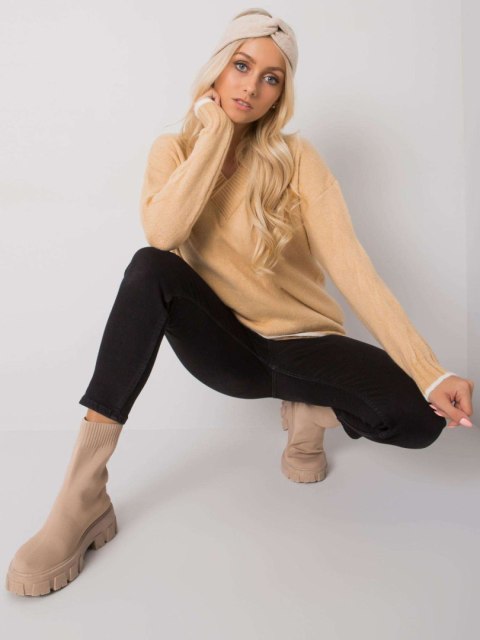 Sweter ASM-SW-7433.96 camelowy Sweter ASM-SW-7433.96 camelowy