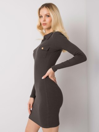 Sukienka RV-SK-7435.38 ciemny khaki S