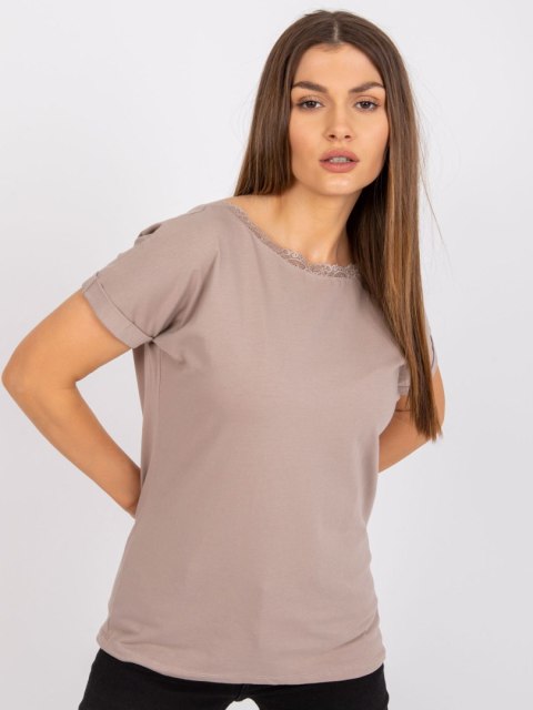 Bluzka RV-BZ-7544.00 ciemny bezowy XL Bluzka RV-BZ-7544.00 ciemny bezowy XL