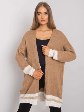 Kardigan TW-SW-BI-A21768.21 camelowy