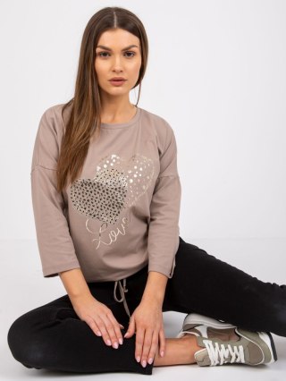 Bluzka RV-BZ-7545.42P ciemny bezowy L/XL