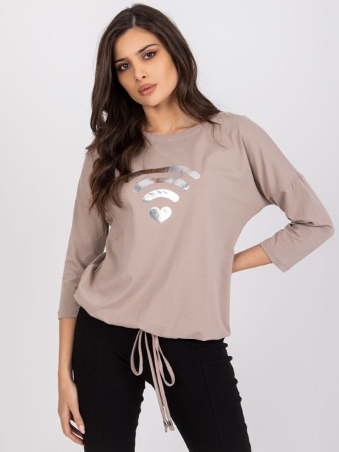 Bluzka RV-BZ-7547.12P ciemny bezowy L/XL Bluzka RV-BZ-7547.12P ciemny bezowy L/XL