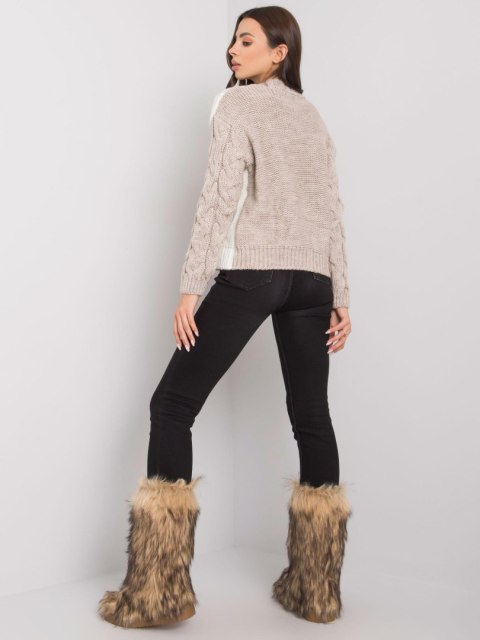 Sweter TO-SW-77.12 ciemny bezowy Sweter TO-SW-77.12 ciemny bezowy