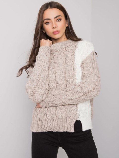 Sweter TO-SW-77.12 ciemny bezowy Sweter TO-SW-77.12 ciemny bezowy