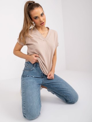 T-shirt RV-TS-7666.19 beżowy S/M