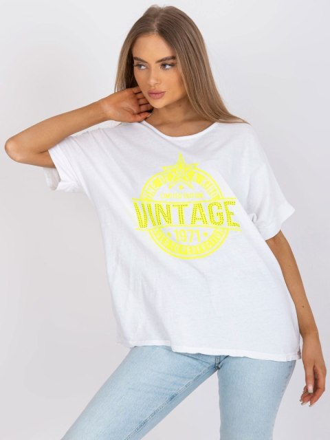 T-shirt DHJ-TS-6860.26X biało-żółty T-shirt DHJ-TS-6860.26X biało-żółty